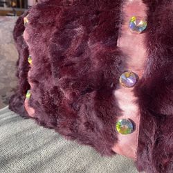 Leather and Real Fur Handbag  From  Italy