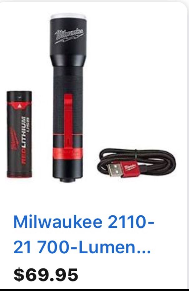 Milwaukee;; 700lumins; mud, water resistant; lithium battery!! NEW!! $30 firm