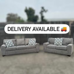 Gray/Grey Couch SOFA SET Loveseat- 🚚 DELIVERY AVAILABLE 