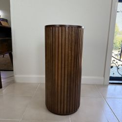Modern Fluted Wood Side Table / Decorative Pillar
