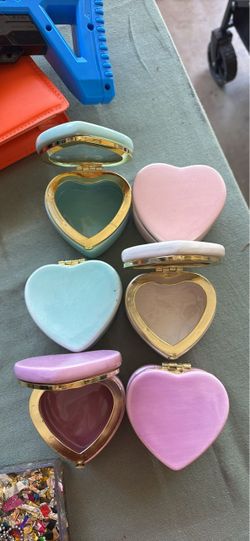 Heart-Shaped Ceramic Trinket Boxes Set of 6