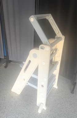 Montessori Foldable Toddler Learning Tower w/ Slide – Adjustable Kitchen Helper