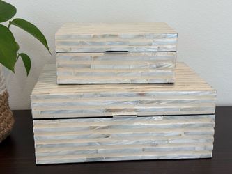 Mother of Pearl Decor Stacking Boxes