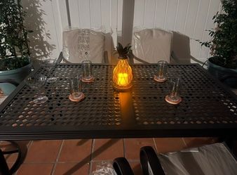 Black Sand Rectangle Aluminum Outdoor Patio Dining Table