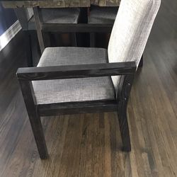 West Elm Style Gray Brown Chair  2 Arm Chairs  6 Armless 
