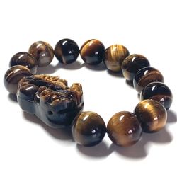 Tiger eye stone dragon pi xiu jade  pendant necklace