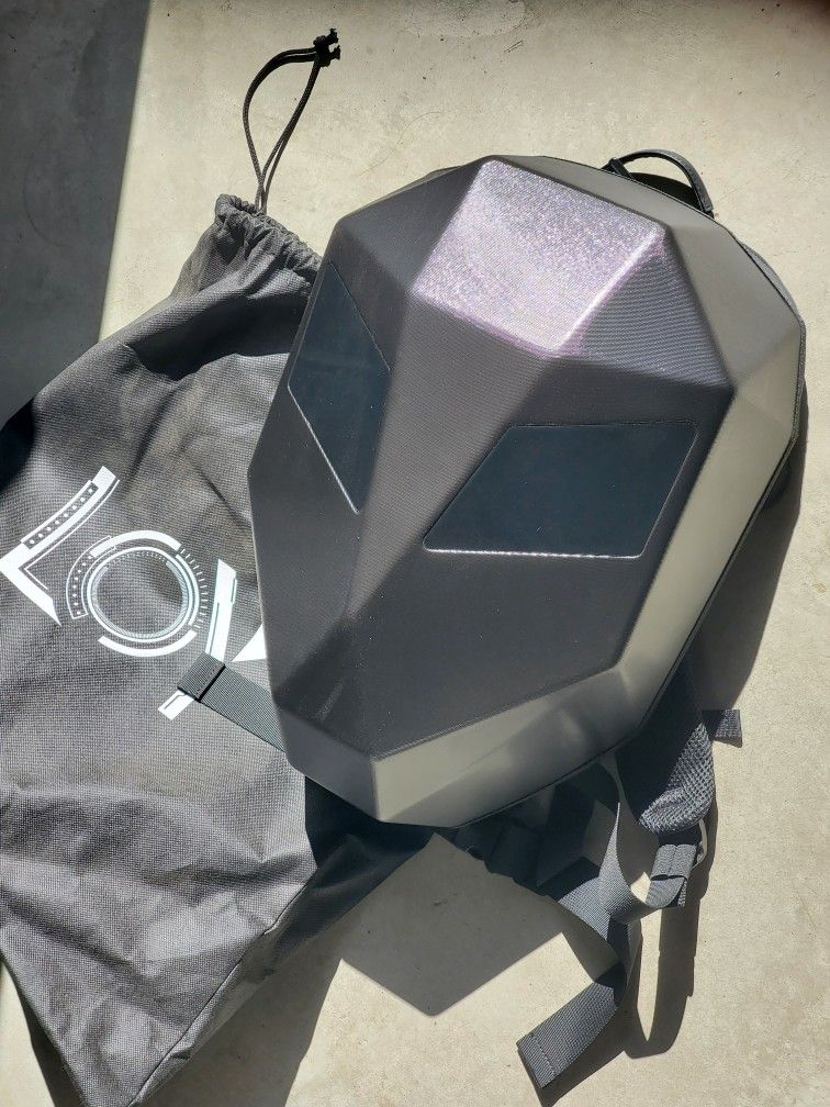 Gelrova Knight LED Motorcycle Backpack, Hard Case Riding Backpack DIY Motorbike Luggage Laptop Bag Waterproof, Large Size 19inch