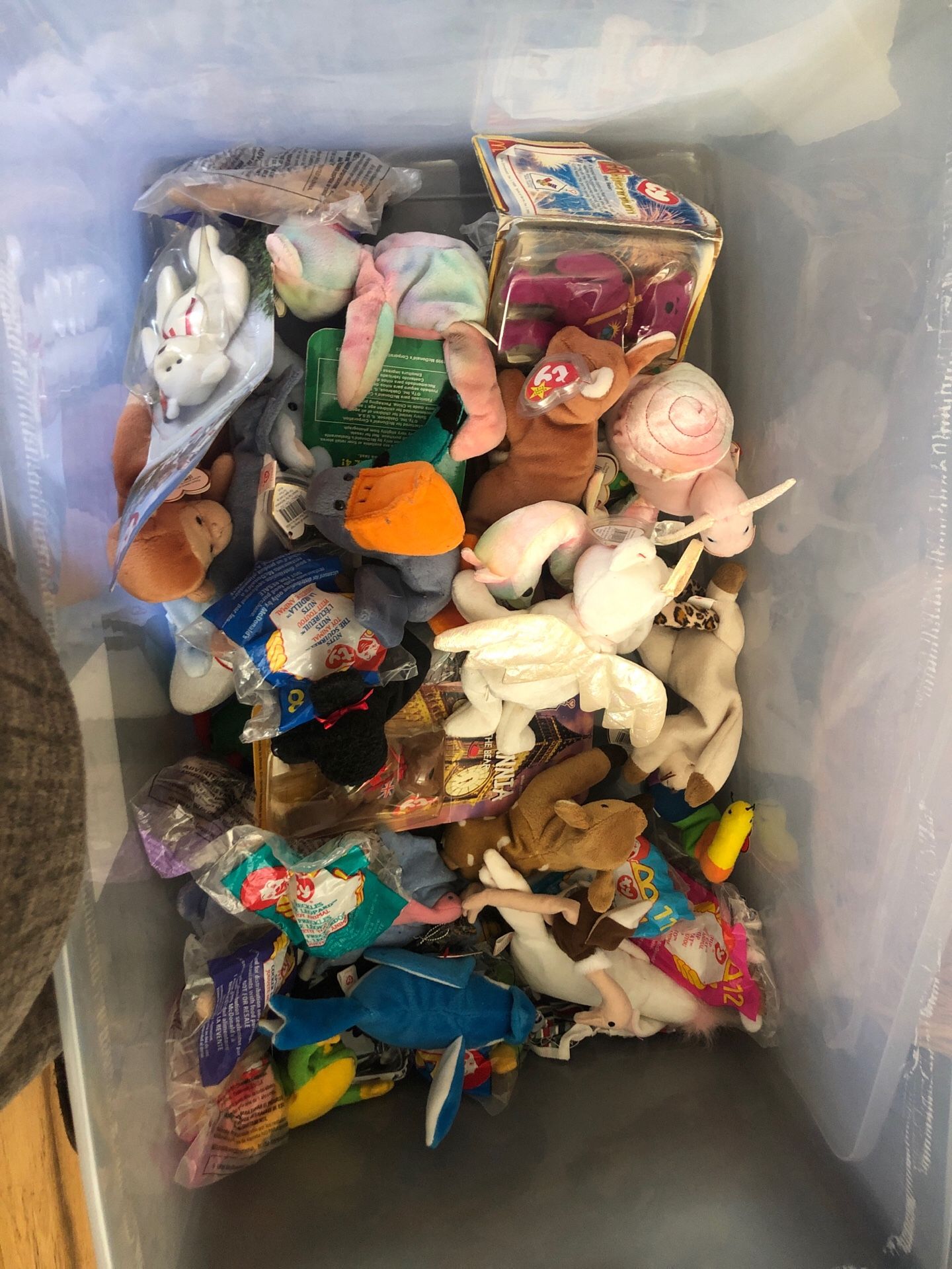 Box of beanie babies