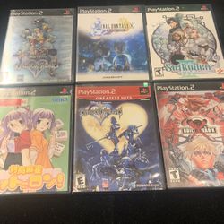 PLAYSTATION 2 PS2 Anime Game LOT of 6 Video Games Kingdom Hearts Final Fantasy X Suikoden 3(Post Nintendo Era)