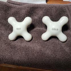 Antique Porcelain Water Knobs (2)