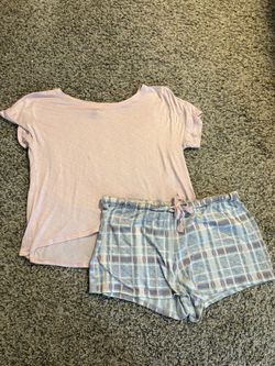 Women’s Pink And Blue Pajama Set