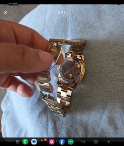 Michael Kors MK-5234 Rose Gold-Tone Red Dial Chronograph Watch