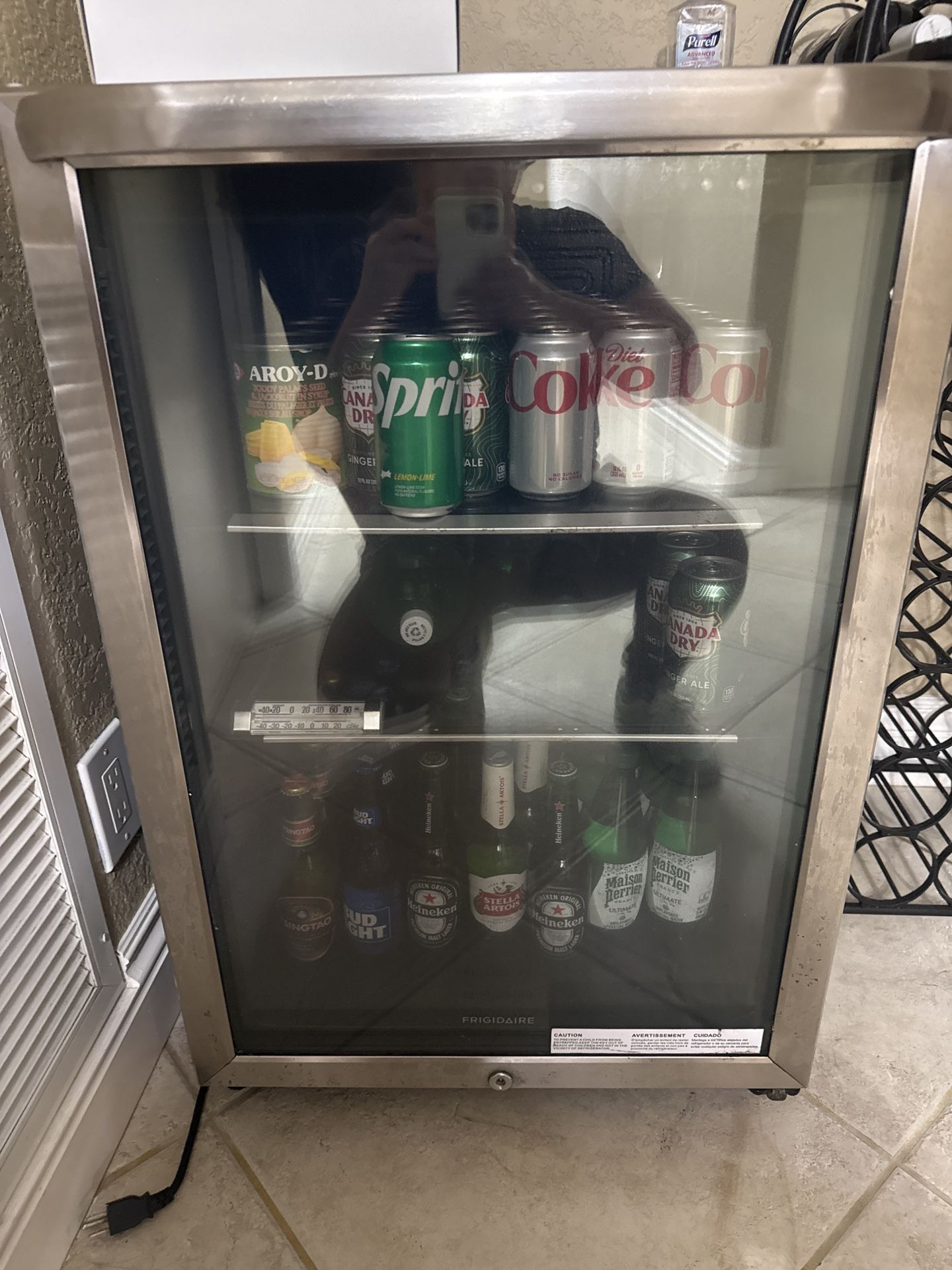 Frigidaire Beverage Cooler – Stainless Steel Glass Door Mini Fridge