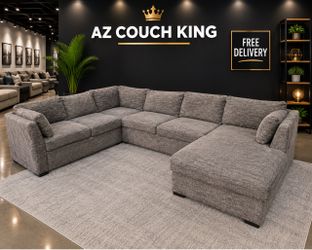 Gray U Shape Sectional Couch with Storage-FREE DELIVERY 🚚