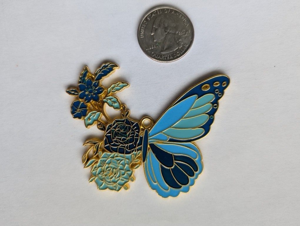 Butterfly Flower Necklace/ Arts And Crafts Charm/ Accessory 