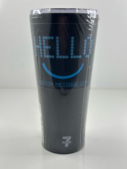 7-Eleven Hello Custom Message LED Smart Tumbler Cup Bluetooth New Sealed 17 oz