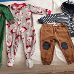 DKNY 2 Piece Jogger and 1 Piece Footie Long Sleeve Baby Boy Pajamas Size 18 Months 