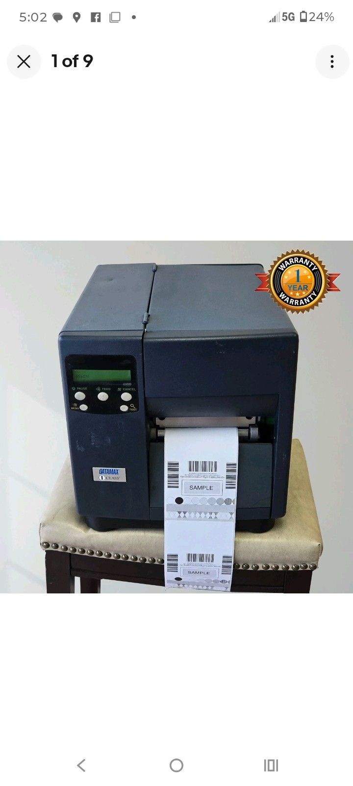 Datamax i-Class DMX-I-4208 Thermal Transfer Industrial Label Printer Ethernet