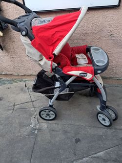 Chicco Baby Stroller Red and Tan