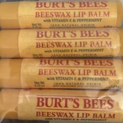 New Burt’s Bees Beeswax Lip Balm with vitamin E and peppermint  (4) 3.00 each