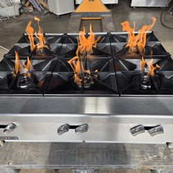 
Vulcan VCRH36 36" Gas Hotplate w/

(6) Burners & Infinite Controls,

Convertible, Nat Gas,

150,000 btu, 

Tested Works Good with live pictures !!
