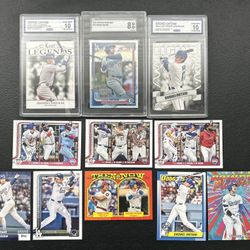 Shohei Ohtani Baseball Cards. 3 Graded & 8 Raw