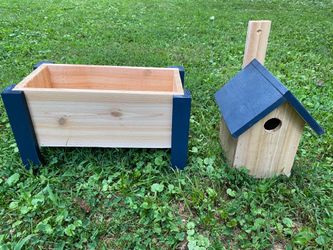 Small planter with matching birdfeeder