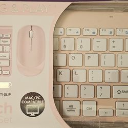 Cylo Wireless Keyboard And Mouse Set (Pink)