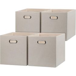12×12×12 inch Collapsible Storage Bins, Fabric Foldable Cube Storage Boxes, Decorative Storage
