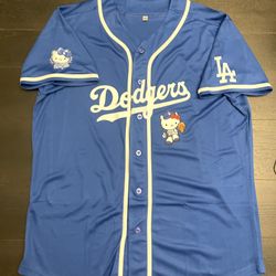 Dodger Blue Hello Kitty Baseball Jersey $60