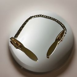 Vintage 50s Goldtone Chain Ribbed  Sweater Guard Clip 