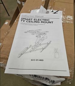 Motorized Flip-Down TV Ceiling Mount Remote Fits 37-75 in TVs VESA 600x400 99 lb