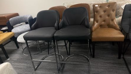 Leather Upholstered Counter Stools Set of 2（Sw876)