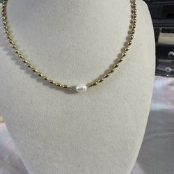 New Stainless Steel Pearl Necklace 