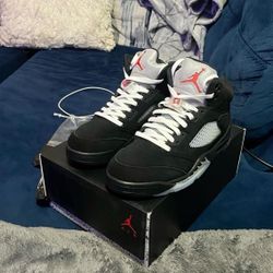 Jordan Black Metallic 5s Size 8.5 Men