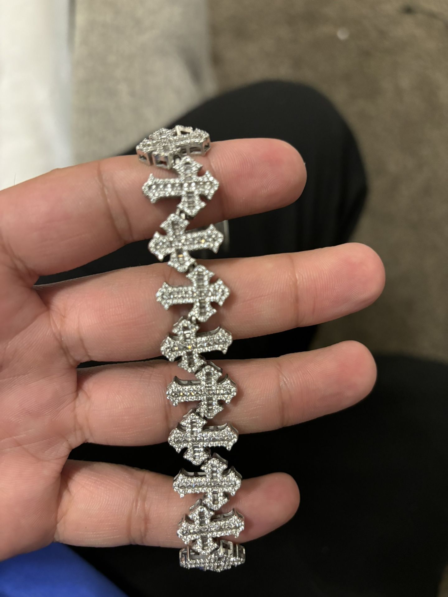 Iced Out Cross Bracelet