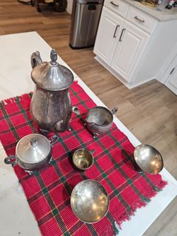 Leonard Silverplate Tea Coffee Service Mixed 6 Piece Set Vintage