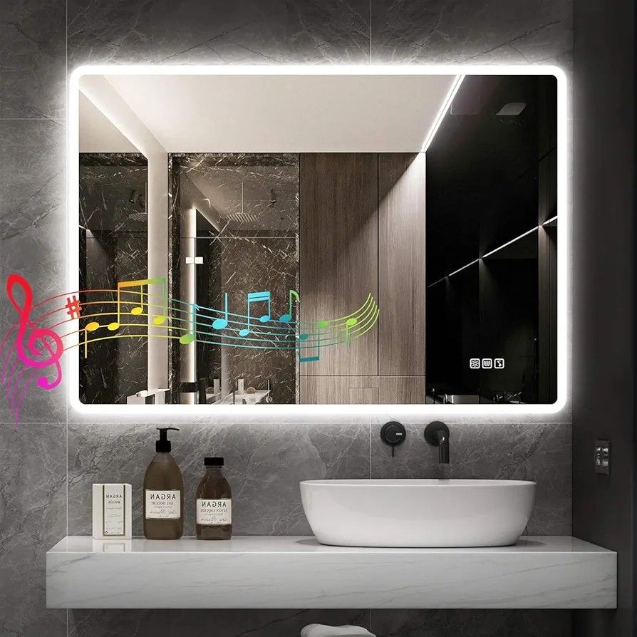 STARLEAD 24"x32" LED Bathroom Mirror – Bluetooth, Anti-Fog, Dimmable