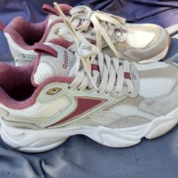 Women's Reebok White and Pink Sneakers Size 7.5