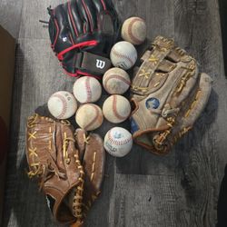 Baseball And Gloves
