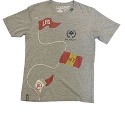 LRG Men's Flagged T-Shirt in ash heather. 