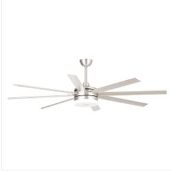 70''Kingsgrove Integrated LED Indoor Satin Nickel Ceiling Fan with Light Kit and Remote Control