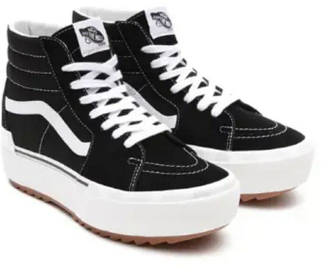 Vans Filmore Hi Top Women's 8.5 Black White Canvas Skateboard Shoes, Like New In Box
