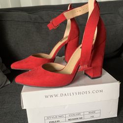 Red Pointed Toe Pumps