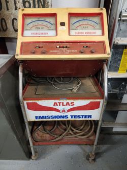 Vintage Atlas Emissions Tester Tool Equipment Man Cave Garage Art