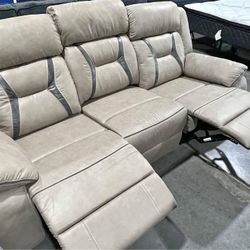 Beige Power Recliner Sofa For Sale 