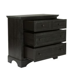 38in Wide Soild Wood Dresser Black New 