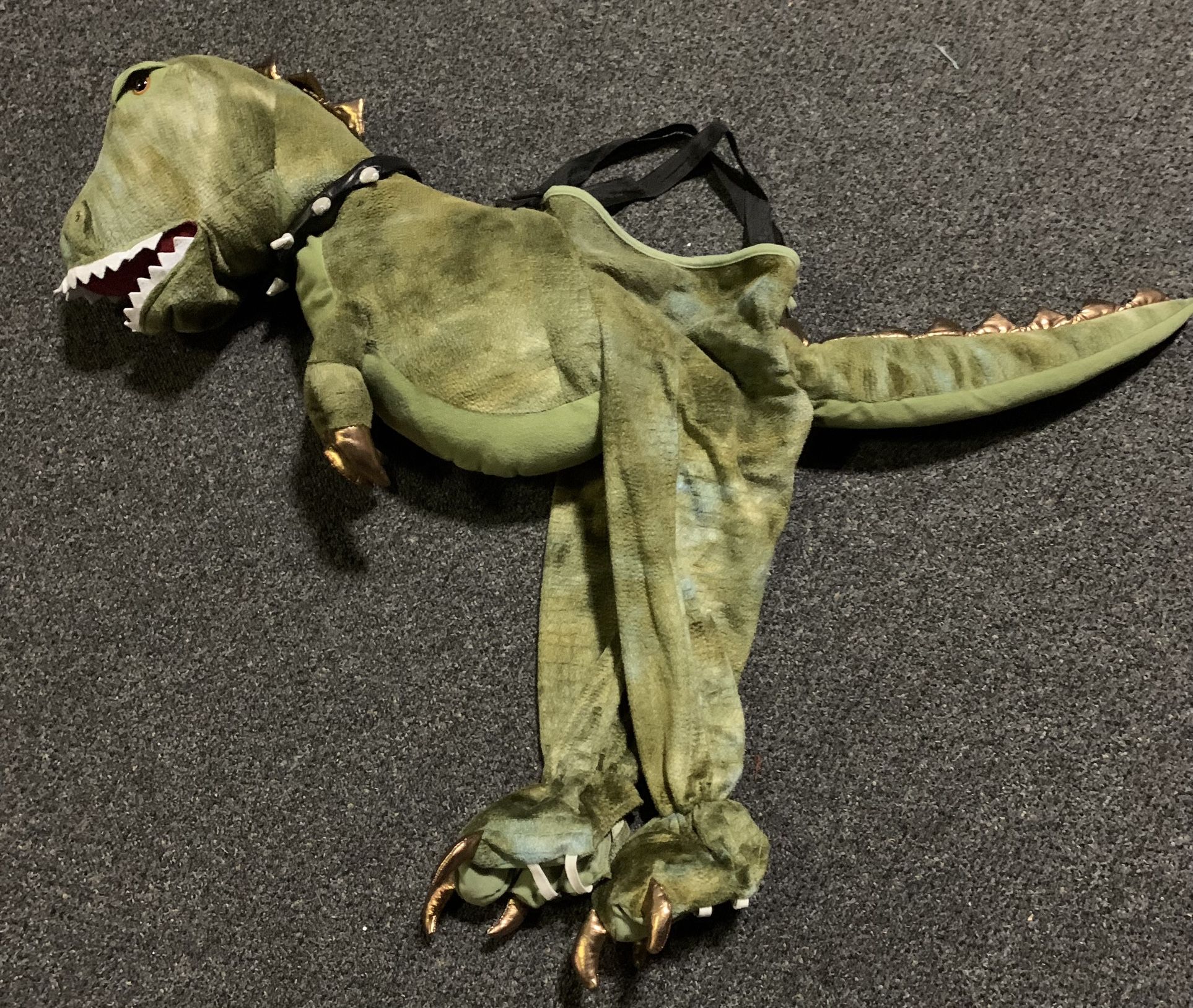 Plush walking dinosaur costume fits sizes 3, 4, 5, 6 