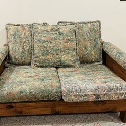 70s wood frame 2024 couch for sale