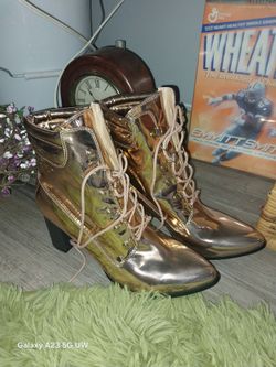 Gold ankle  boots